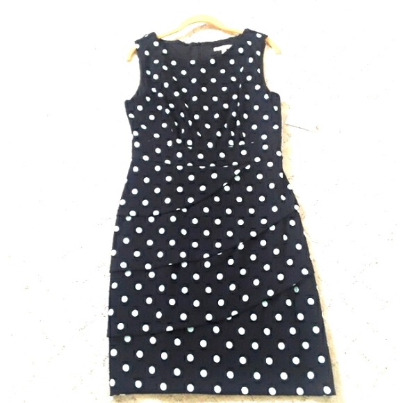 dressbarn Dresses & Skirts - DressDressbarn Dress black with aqua polka dots NWT sz10